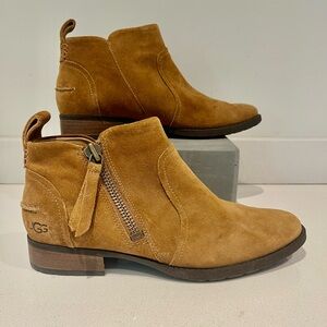 UGG Aureo Suede Leather Zip Ankle Boots Bootie waterproof US 8 EU 39 SN1094889